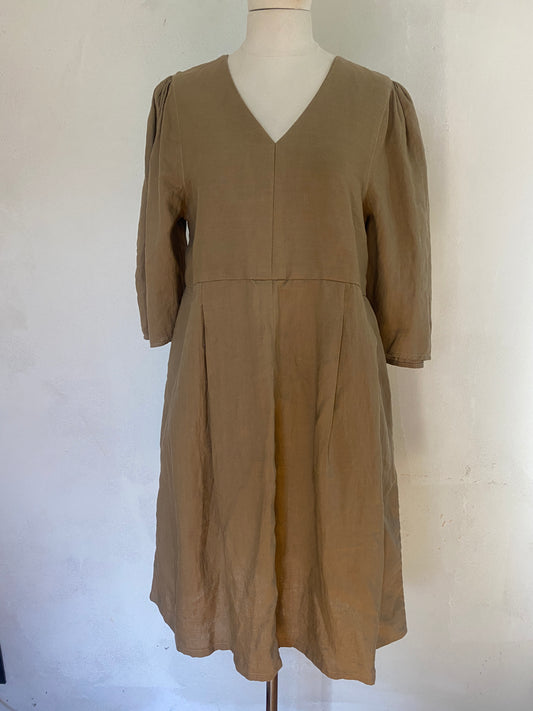 Linen VNeck Dress